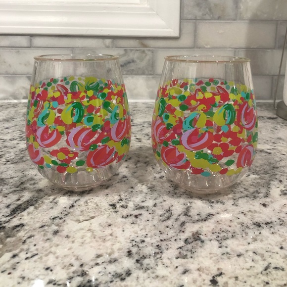 Lilly Pulitzer Dining Lilly Pulitzer Plastic Stemless Wine Glasses Poshmark